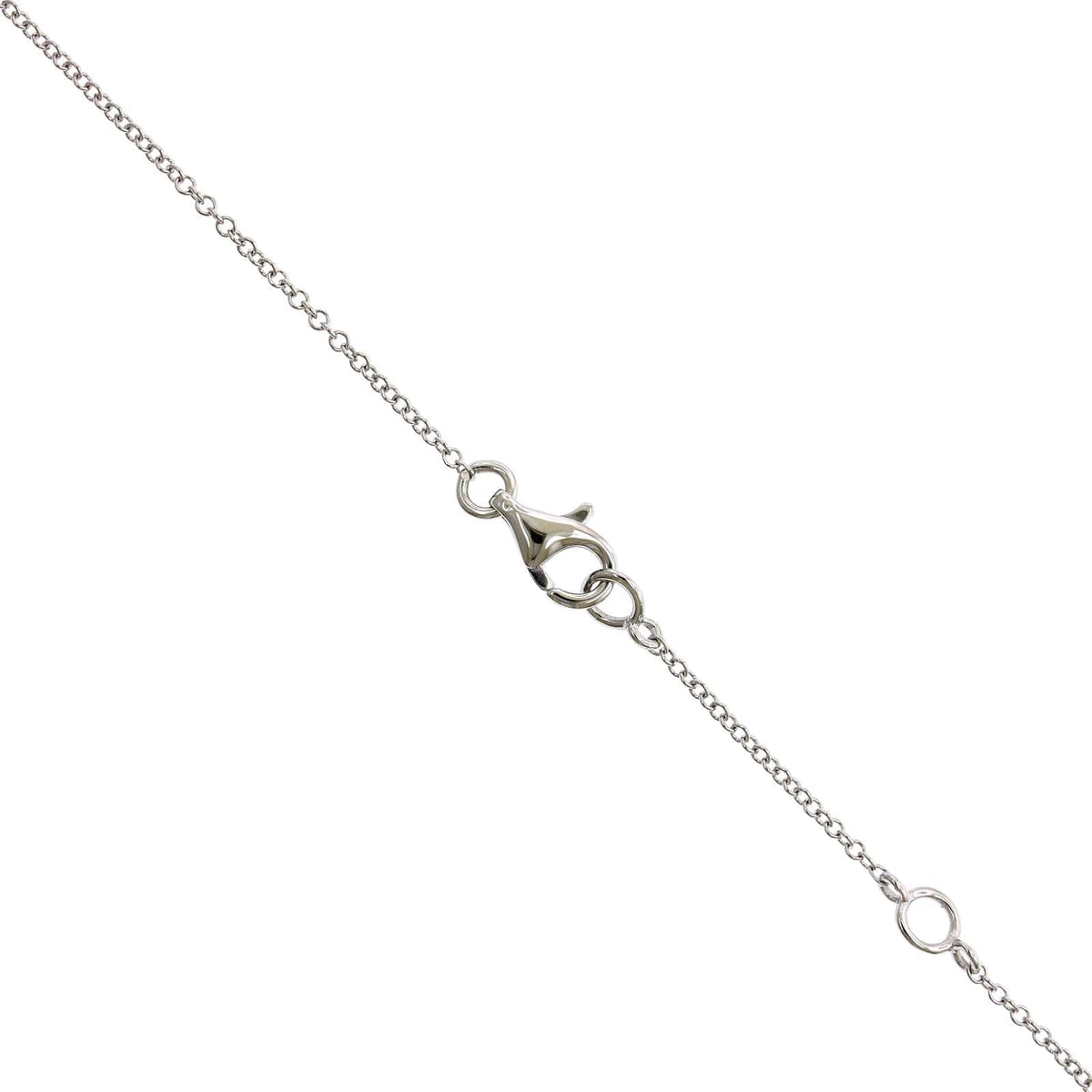 14K White Gold Open Pear Shape Diamond Necklace