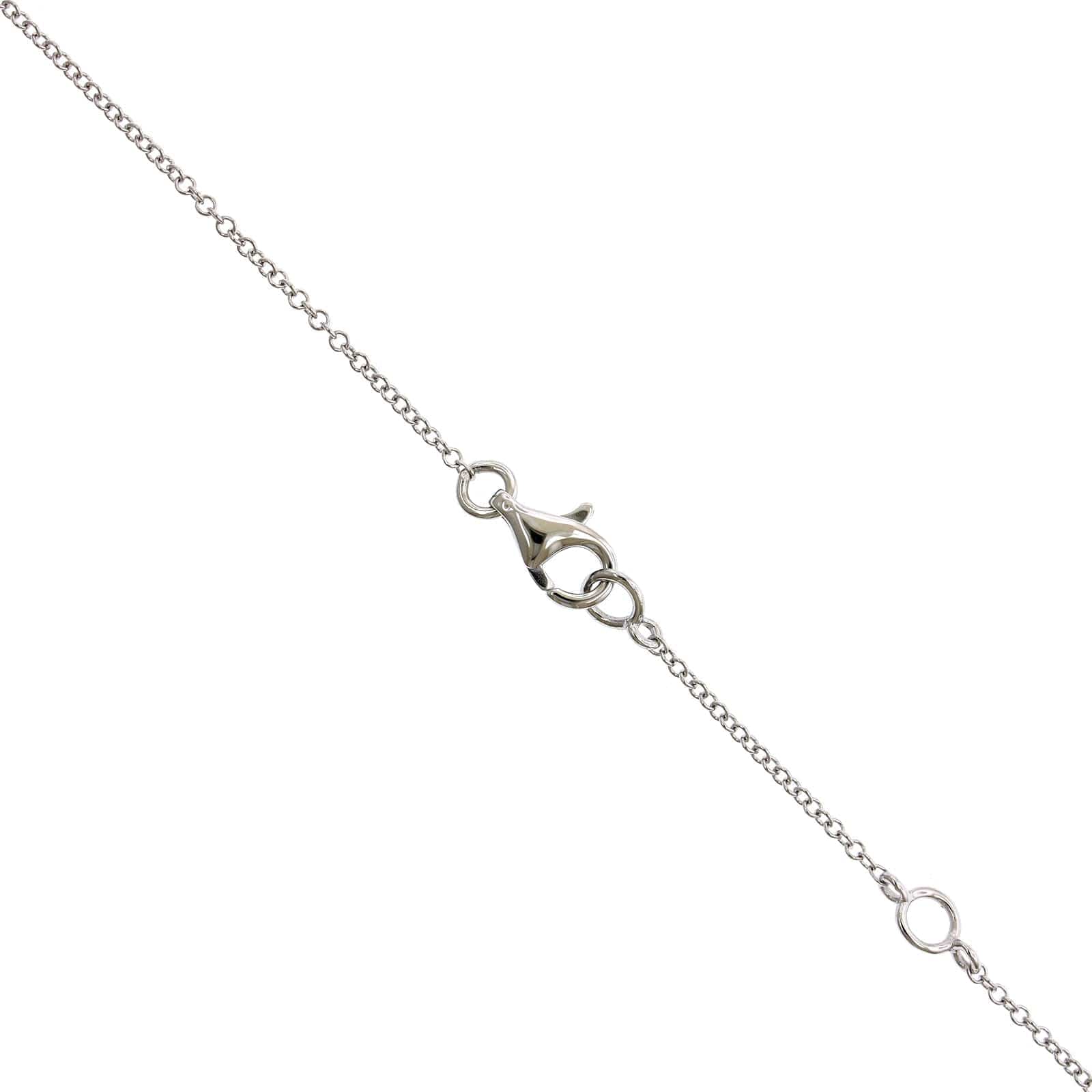 14K White Gold Open Pear Shape Diamond Necklace
