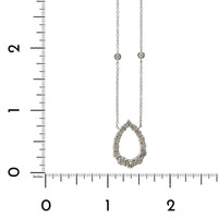 14K White Gold Open Pear Shape Diamond Necklace