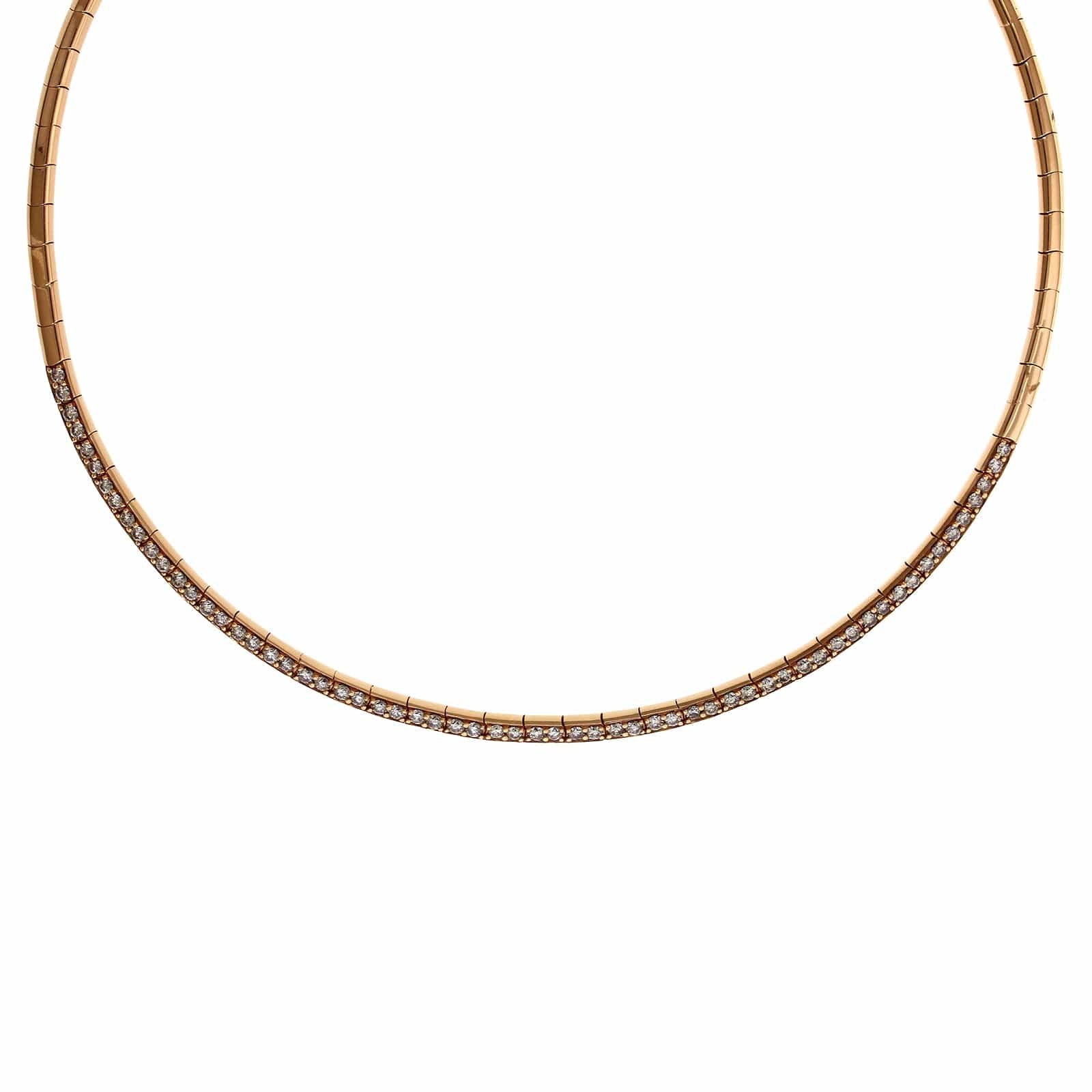 Etho Maria 18K Rose Gold Pave Diamond Collar Necklace
