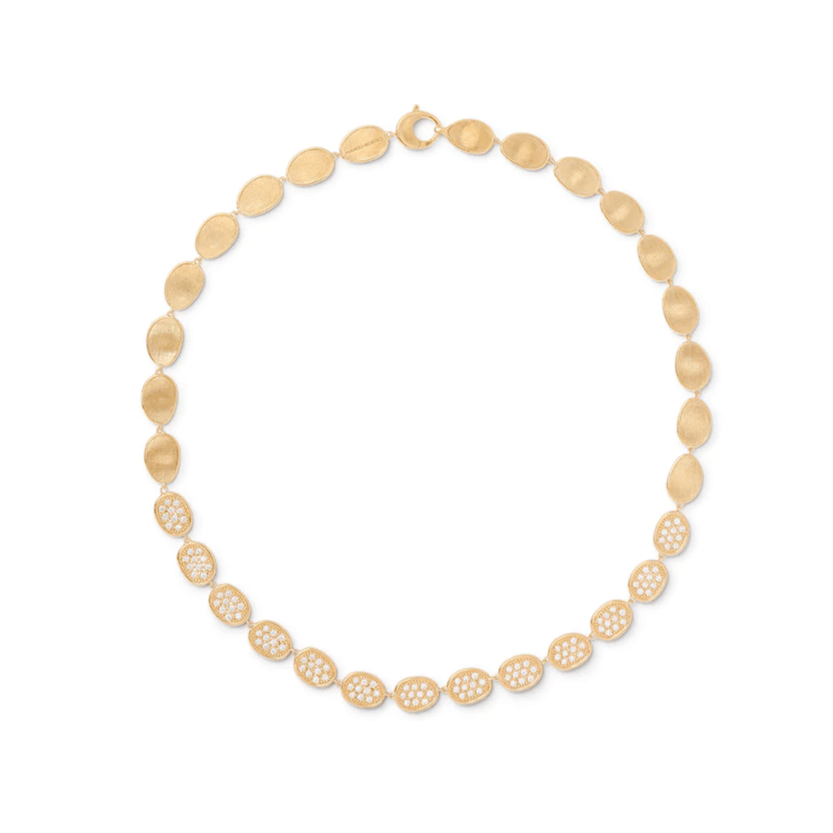 Lunaria 18K Yellow Gold Pave Diamond Necklace, Long's Jewelers