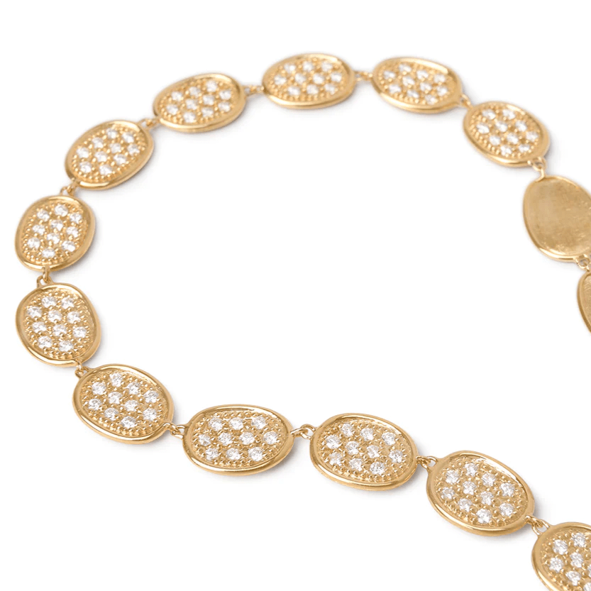 Lunaria 18K Yellow Gold Pave Diamond Necklace, Long's Jewelers