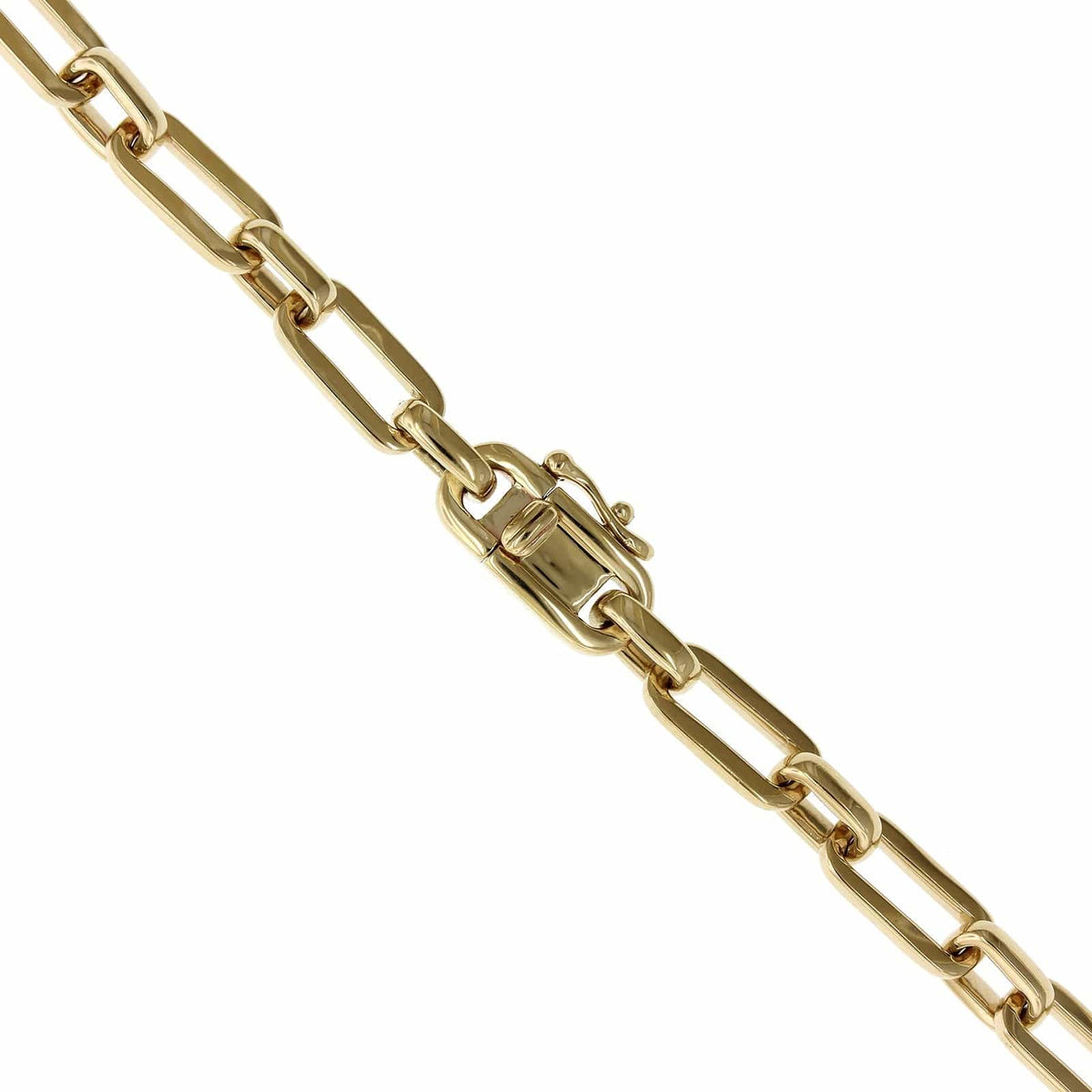 14K Yellow Gold Diamond Paperclip Chain