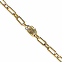 14K Yellow Gold Diamond Paperclip Chain