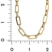 14K Yellow Gold Diamond Paperclip Chain