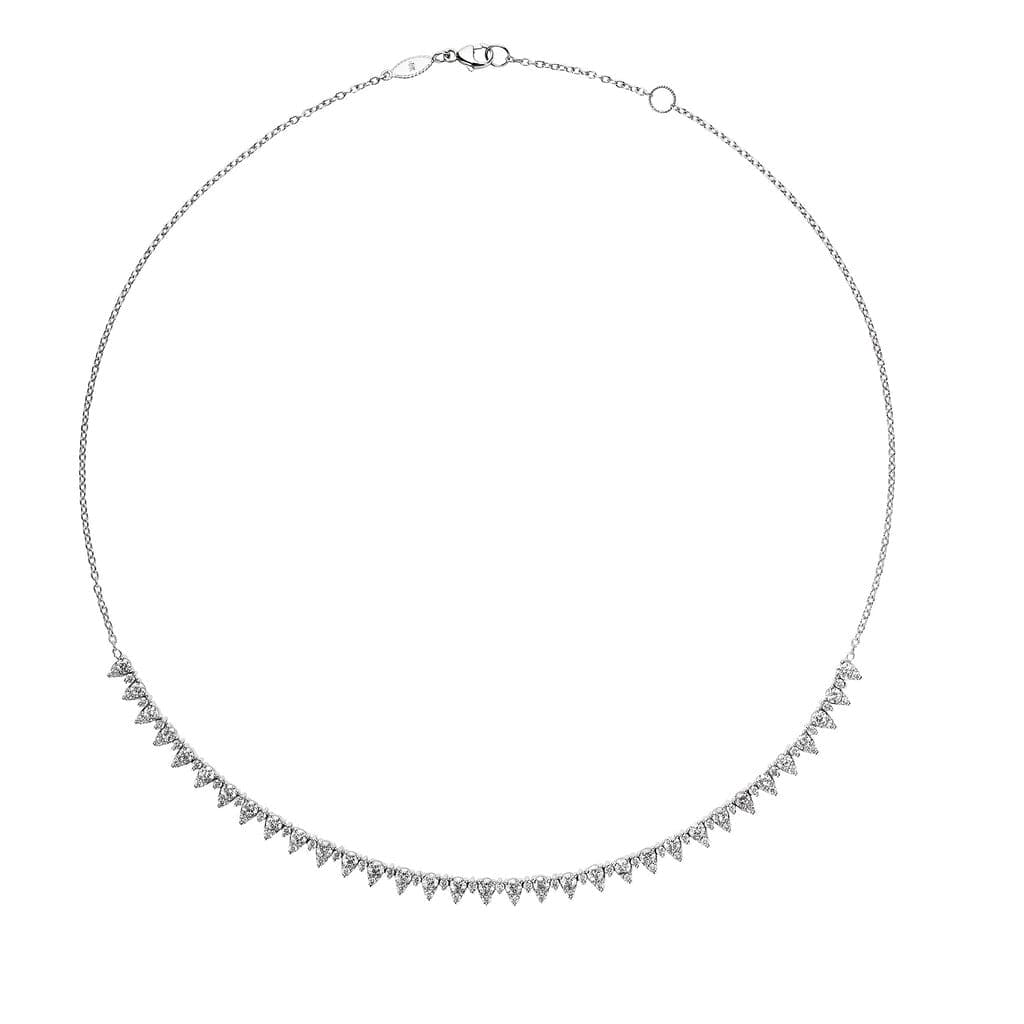 Penny Preville 18K White Gold Diamond Halfway Spike Necklace