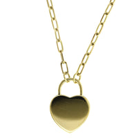 Penny Preville 18K Yellow Gold Diamond Heart Charm Lock Necklace