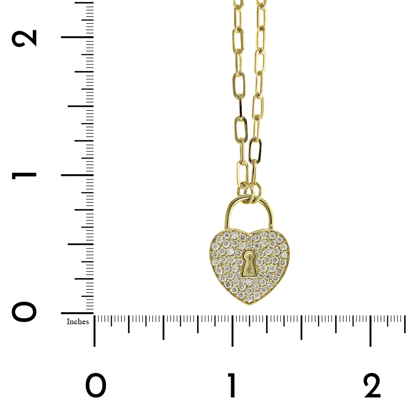 Penny Preville 18K Yellow Gold Diamond Heart Charm Lock Necklace