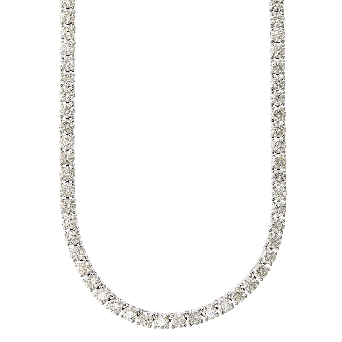18K White Gold Diamond Tennis Necklace