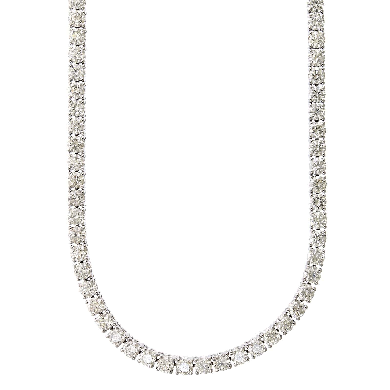 18K White Gold Diamond Tennis Necklace