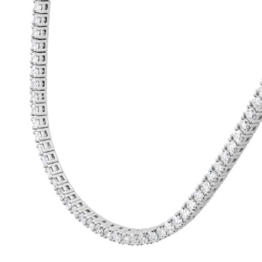 18K White Gold Half Line Diamond Necklace, 18k white gold, Long's Jewelers