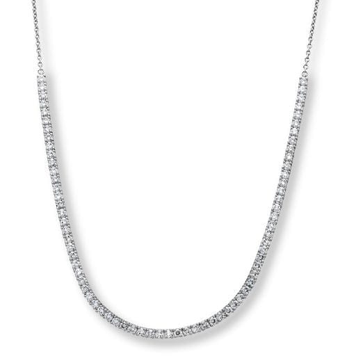 18K White Gold Half Line Diamond Necklace, 18k white gold, Long's Jewelers