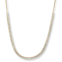 18K Yellow Gold Half Line Diamond Necklace, 18k yellow gold, Long's Jewelers