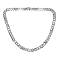 Zydo 18K White Gold Pave Diamond Curb Link Chain