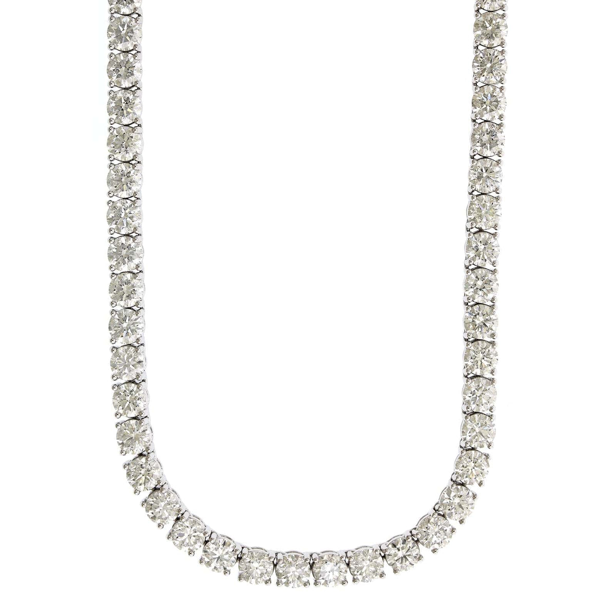 18K White Gold Diamond Line Necklace, Longs Jewelers