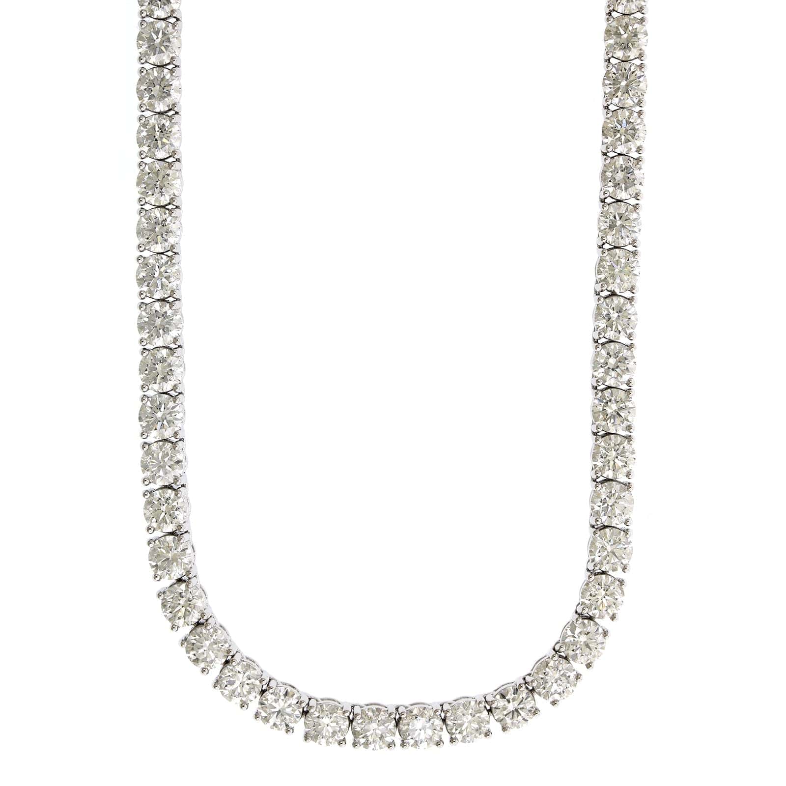 18K White Gold Diamond Line Necklace, Longs Jewelers