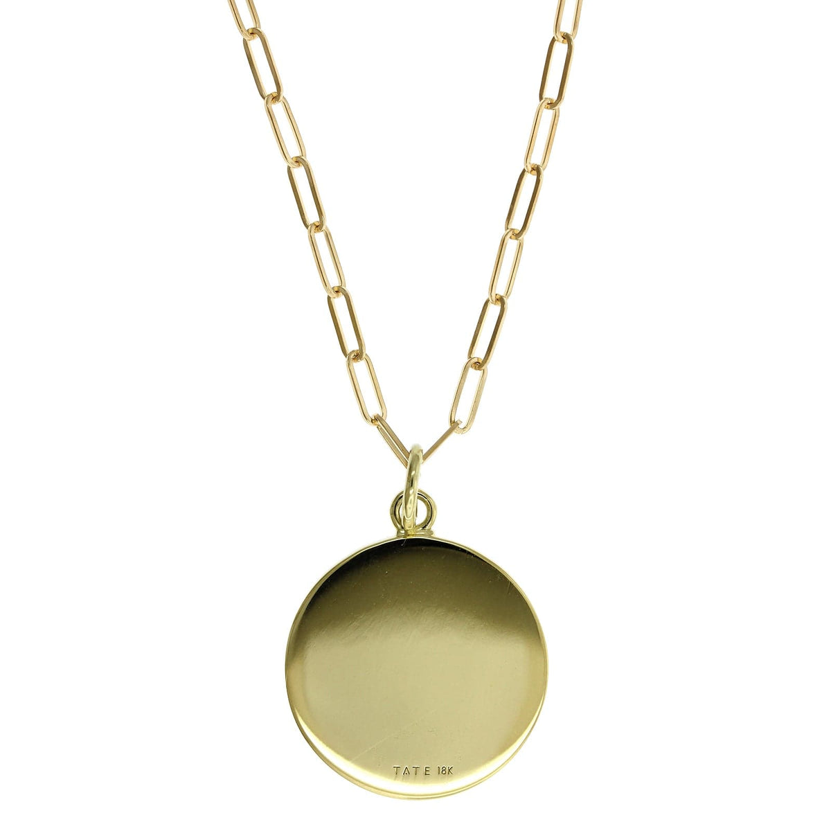 18K Yellow Gold Diamond Star Medallion Pendant