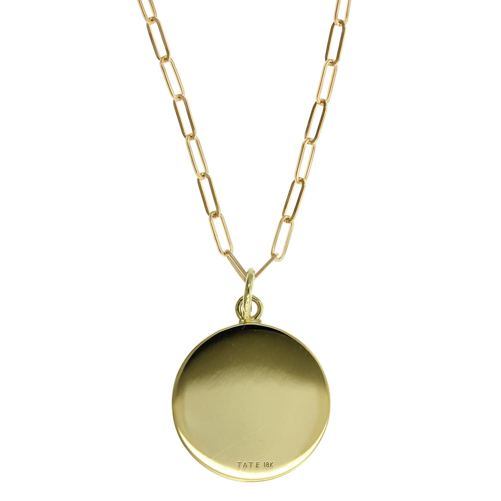 18K Yellow Gold Diamond Star Medallion Pendant