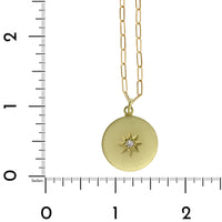 18K Yellow Gold Diamond Star Medallion Pendant