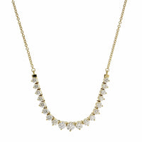 18K Yellow Gold Smiley Style Graduated Diamond Necklace, Longs Jewelers