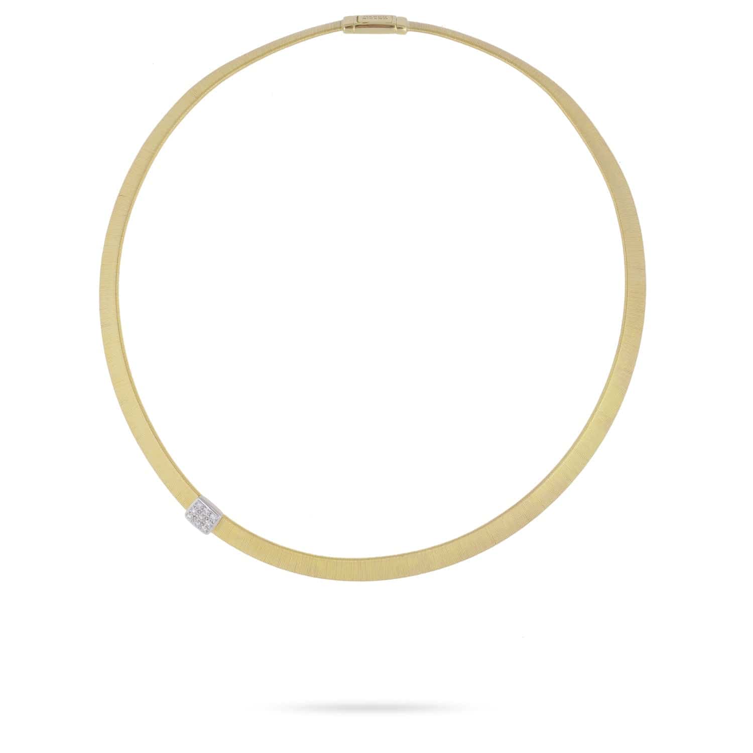 Marco Bicego Masai 18K Yellow Gold Single Strand Diamond Station Necklace