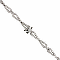 Eclat Jewels 18K White Gold Pave Diamond Link Necklace