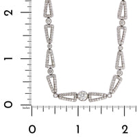 Eclat Jewels 18K White Gold Pave Diamond Link Necklace
