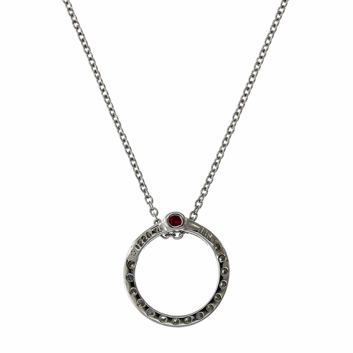 Roberto Coin 18K White Gold Diamond Circle Necklace