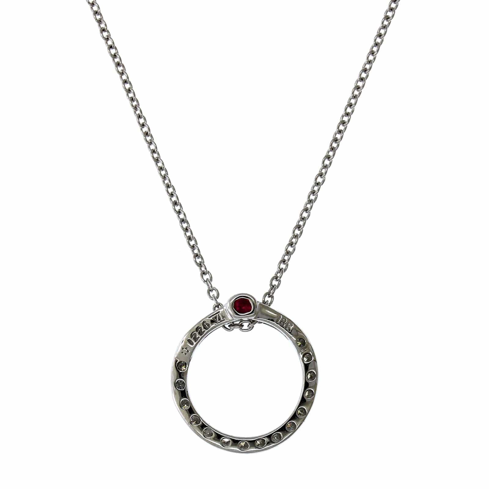 Roberto Coin 18K White Gold Diamond Circle Necklace