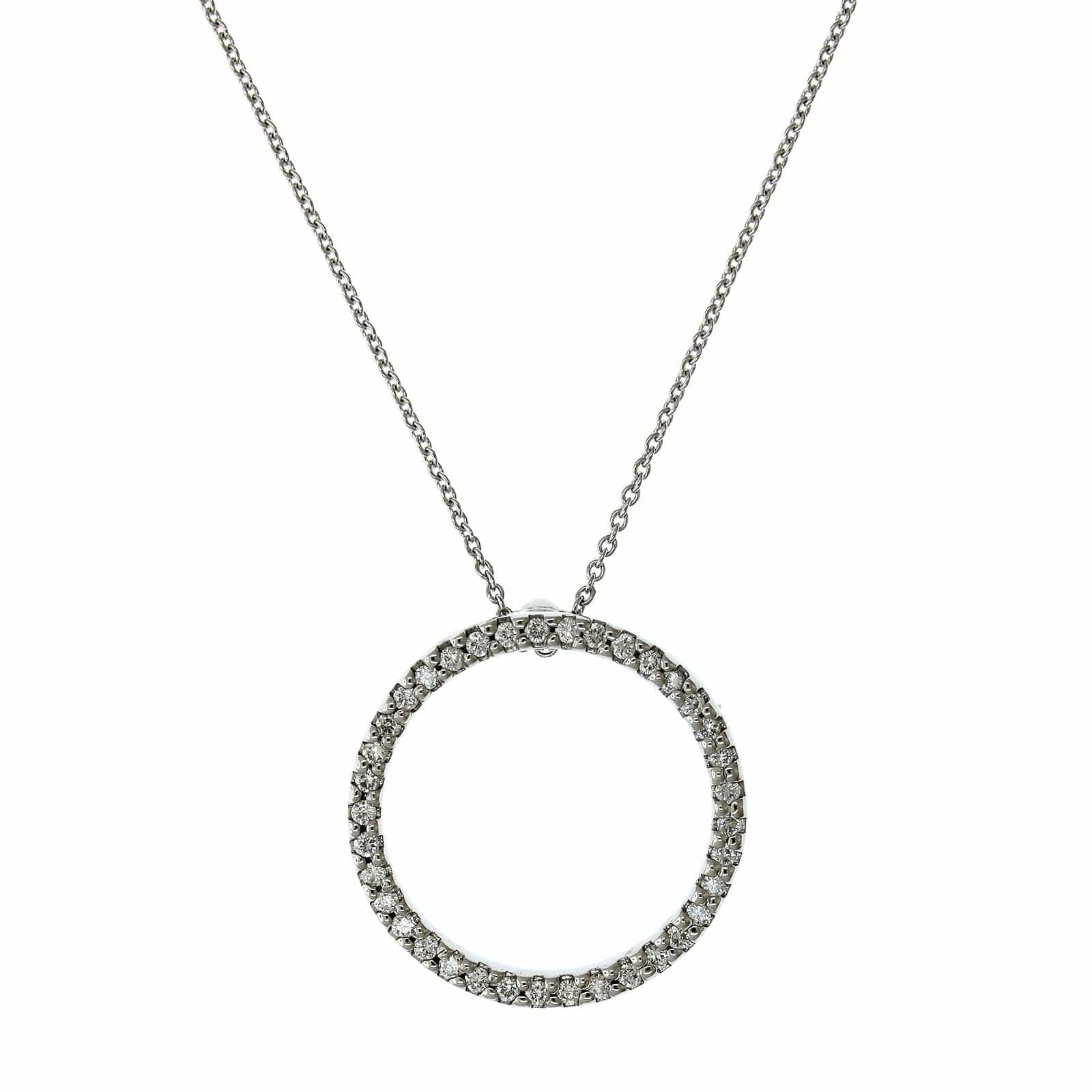 Roberto Coin 18K White Gold Circle of Life Diamond Necklace