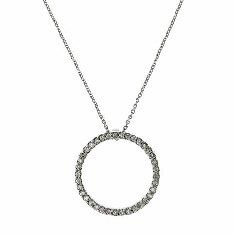 Amazon.com: P3 POMPEII3 3ct Large Round Genuine Diamond Circle Pendant &  Chain 14K White Gold 1