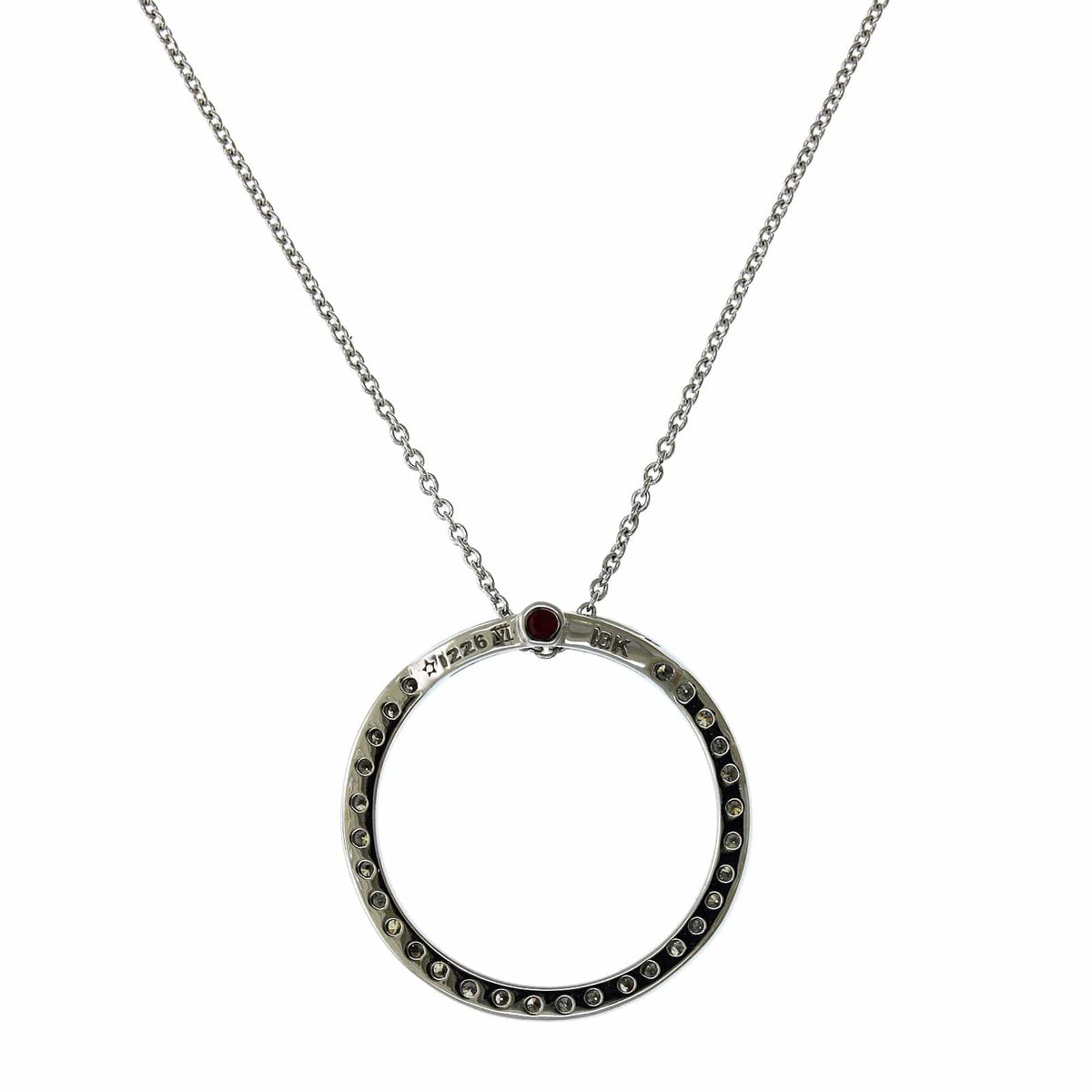 Round Brilliant Diamond Necklace Hoop Ring | SayaBling Jewelry