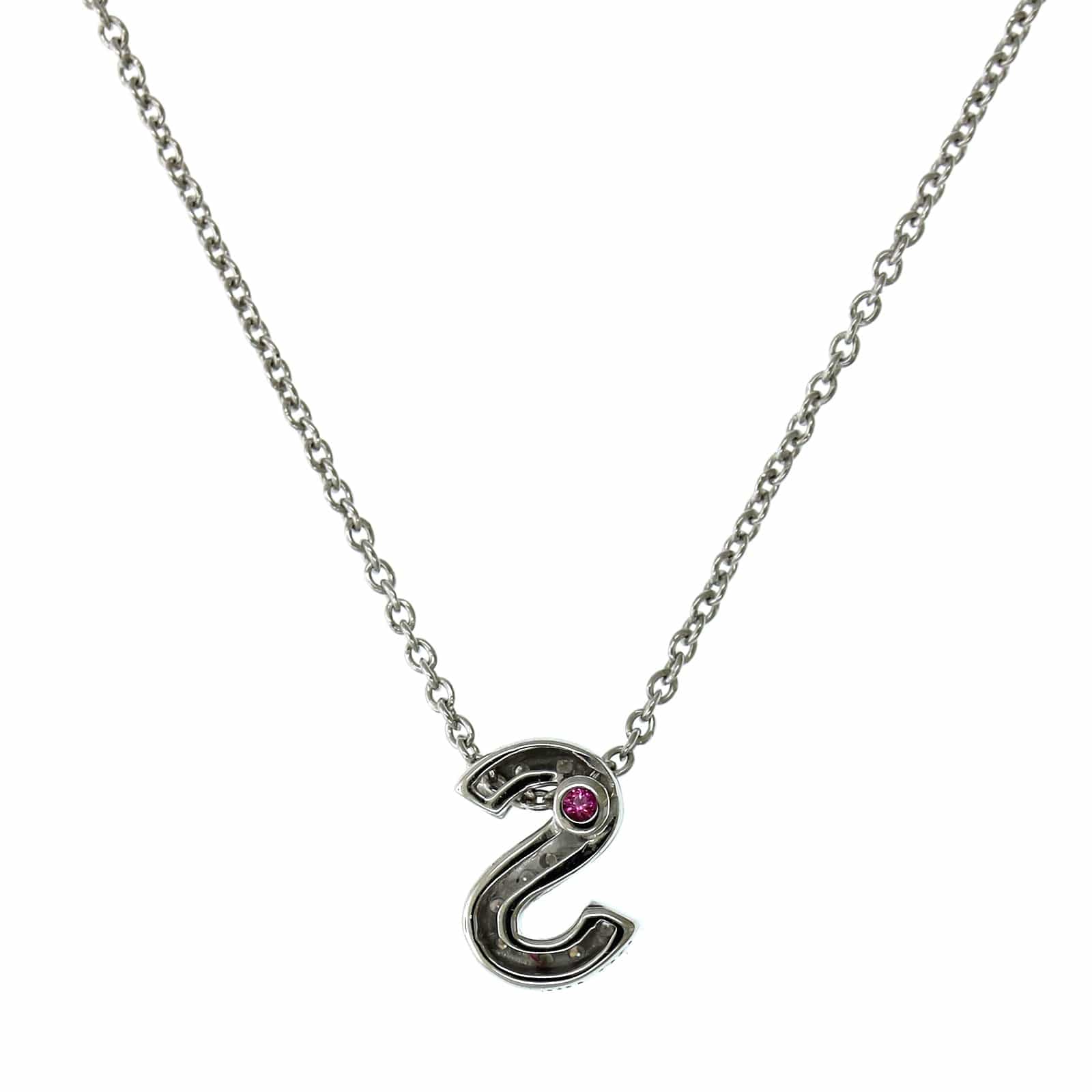 Roberto Coin 18K White Gold "S" Initial Diamond Necklace
