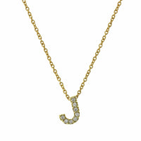 Roberto Coin 18K Yellow Gold "J" Initial Diamond Necklace