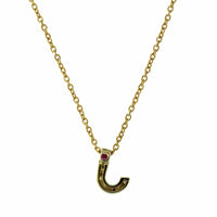 Roberto Coin 18K Yellow Gold "J" Initial Diamond Necklace