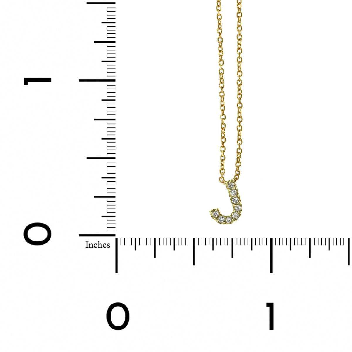 Roberto Coin 18K Yellow Gold "J" Initial Diamond Necklace