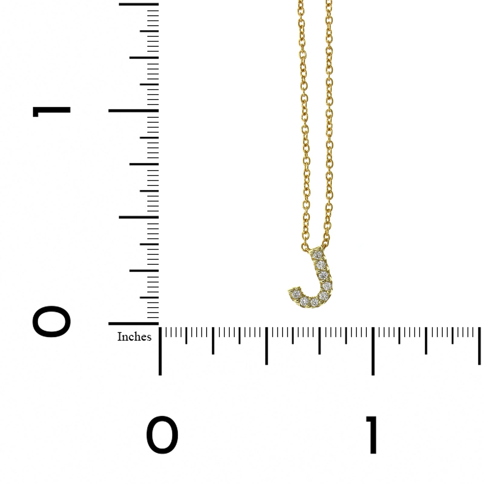 Roberto Coin 18K Yellow Gold "J" Initial Diamond Necklace