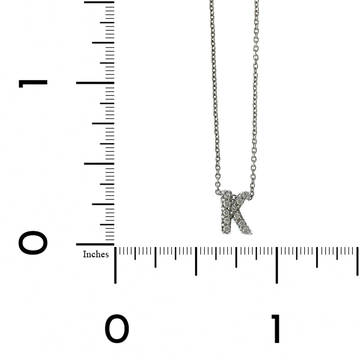 Roberto Coin 18K White Gold "K" Initial Diamond Necklace