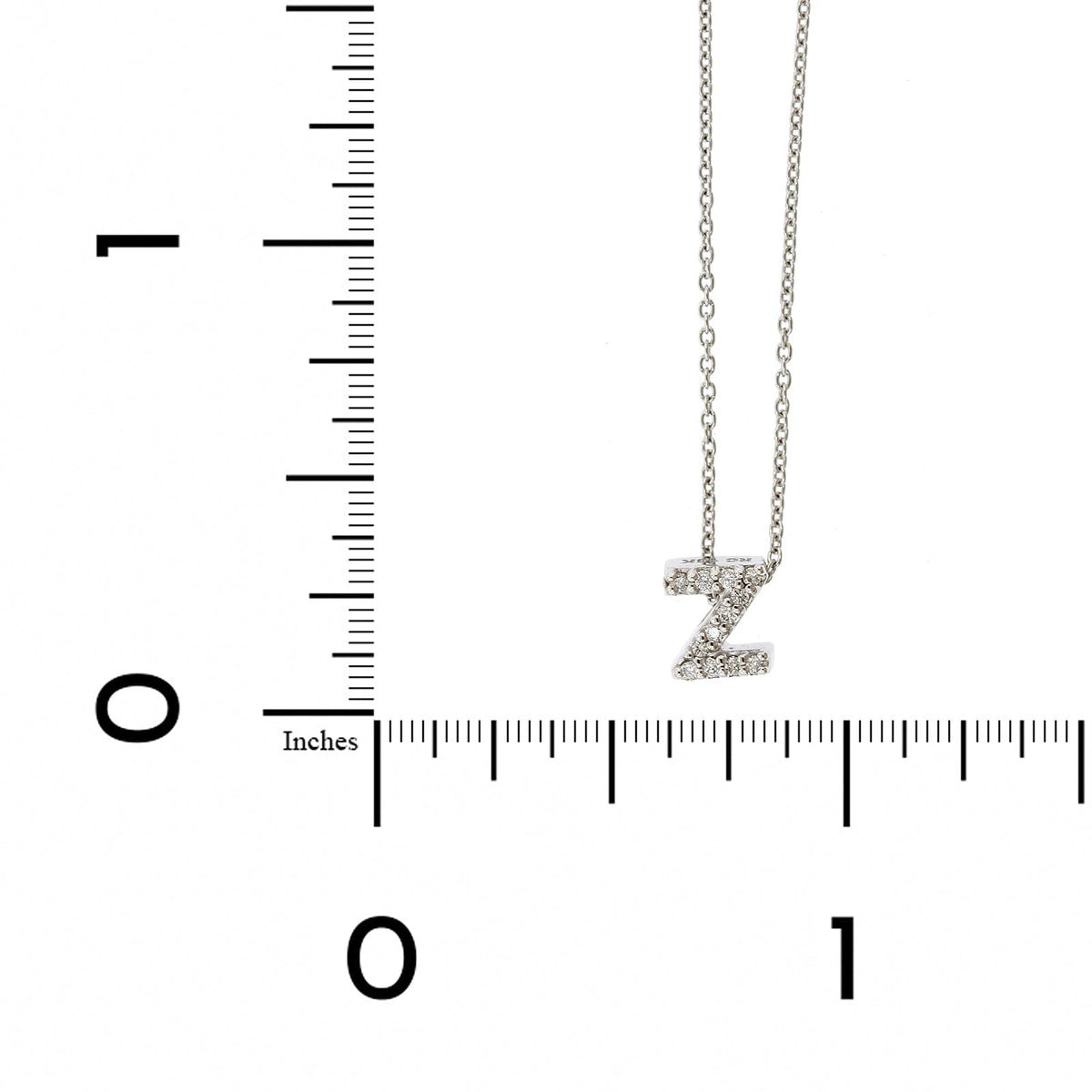 Roberto Coin 18K White Gold "Z" Initial Diamond Necklace