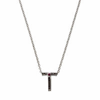 Roberto Coin 18K White Gold "T" Initial Diamond Necklace