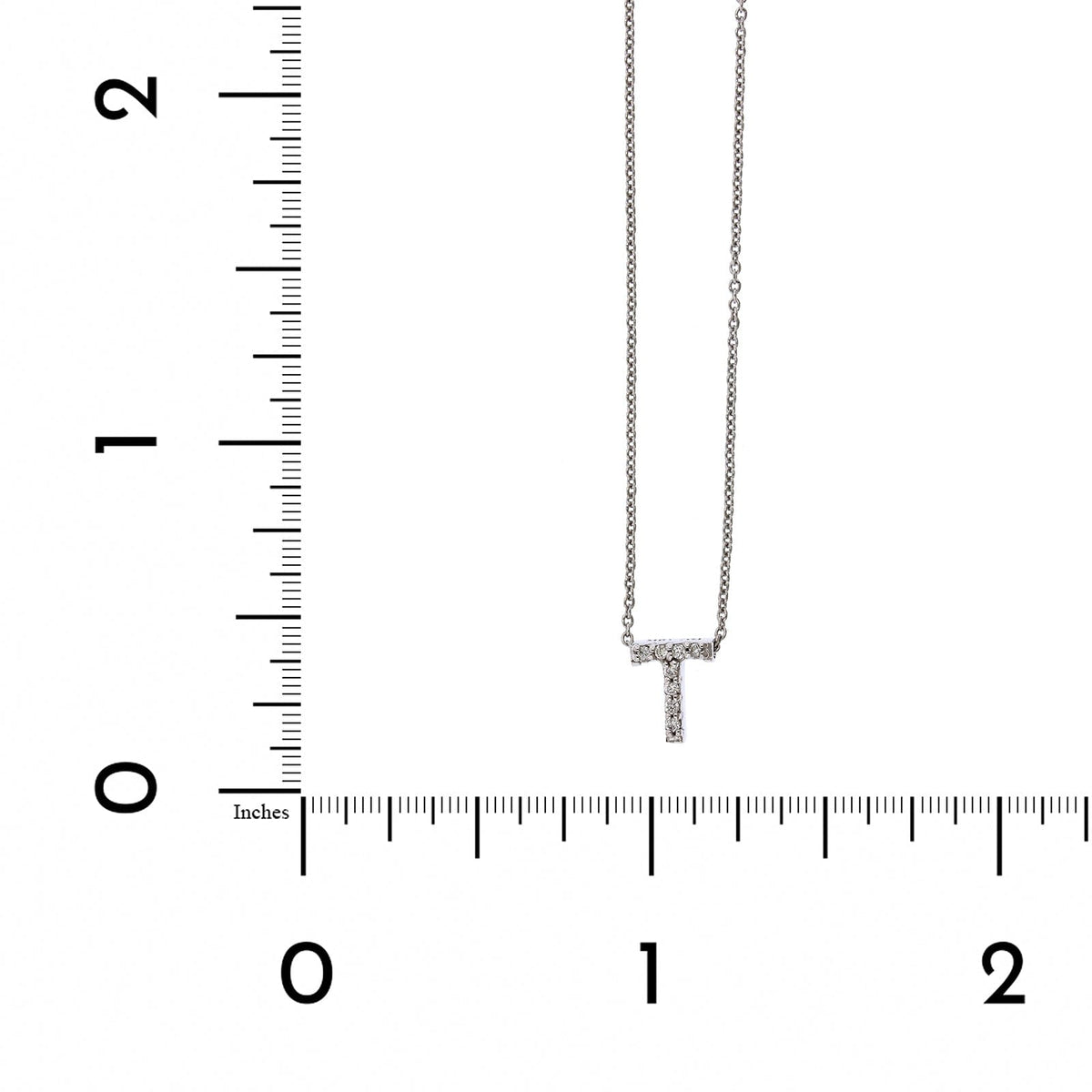 Roberto Coin 18K White Gold "T" Initial Diamond Necklace