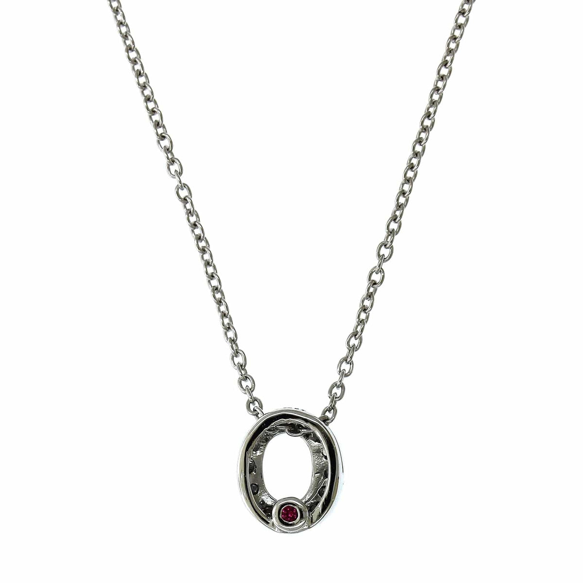 Roberto Coin 18K White Gold "O" Initial Diamond Necklace