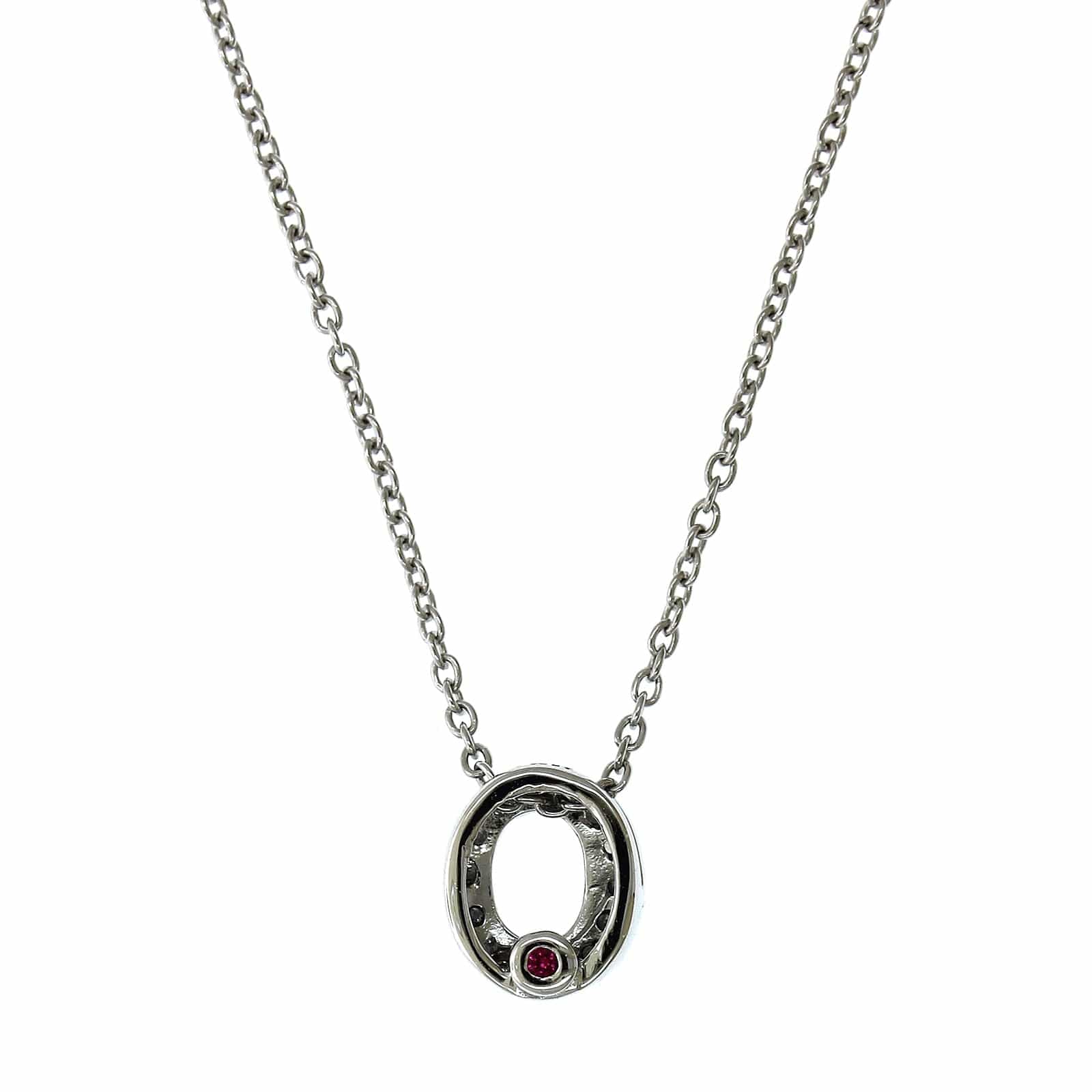 Roberto Coin 18K White Gold "O" Initial Diamond Necklace