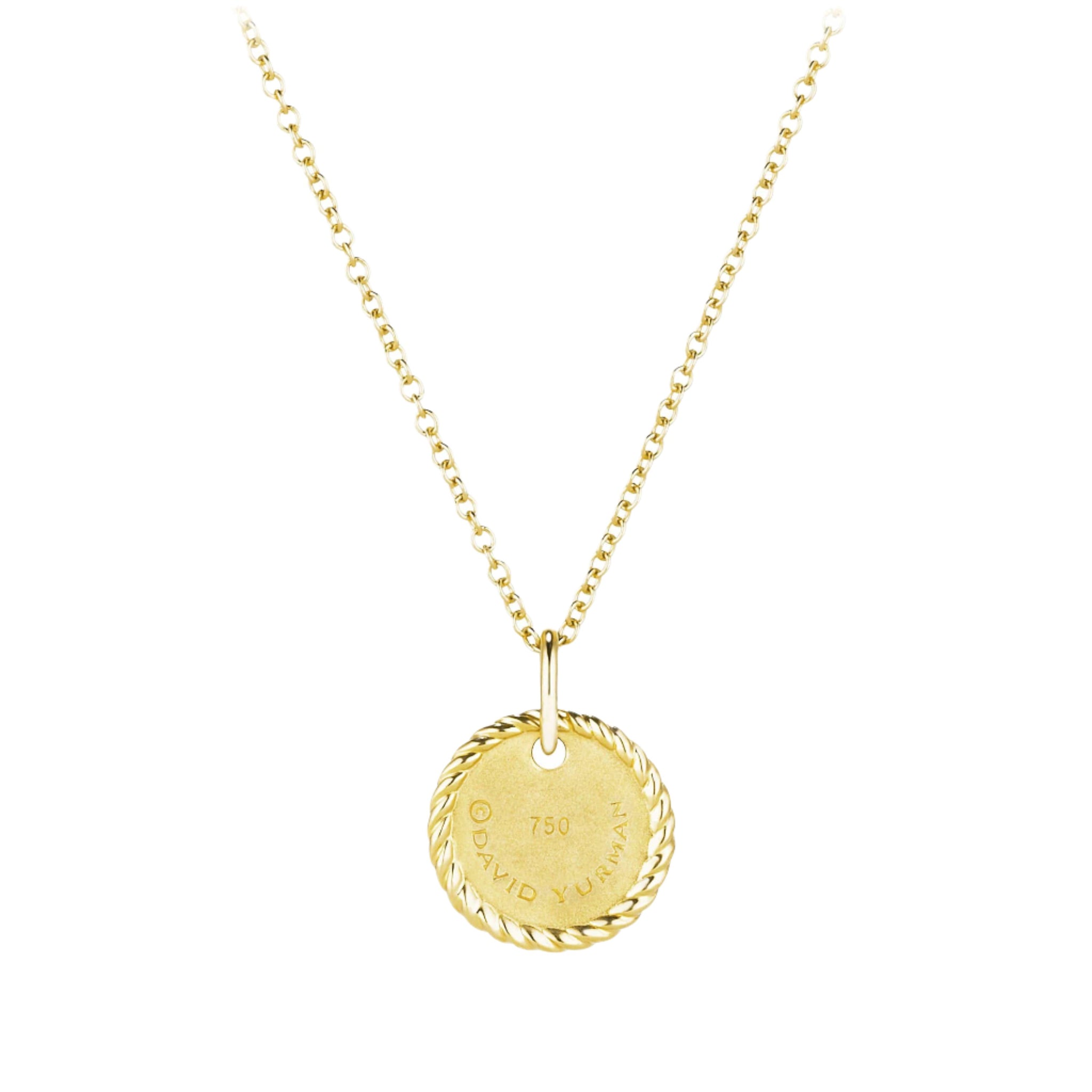 Initial Charm Necklace with Diamonds in 18K Gold