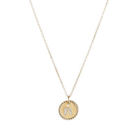 Initial Charm Necklace with Diamonds in 18K Gold