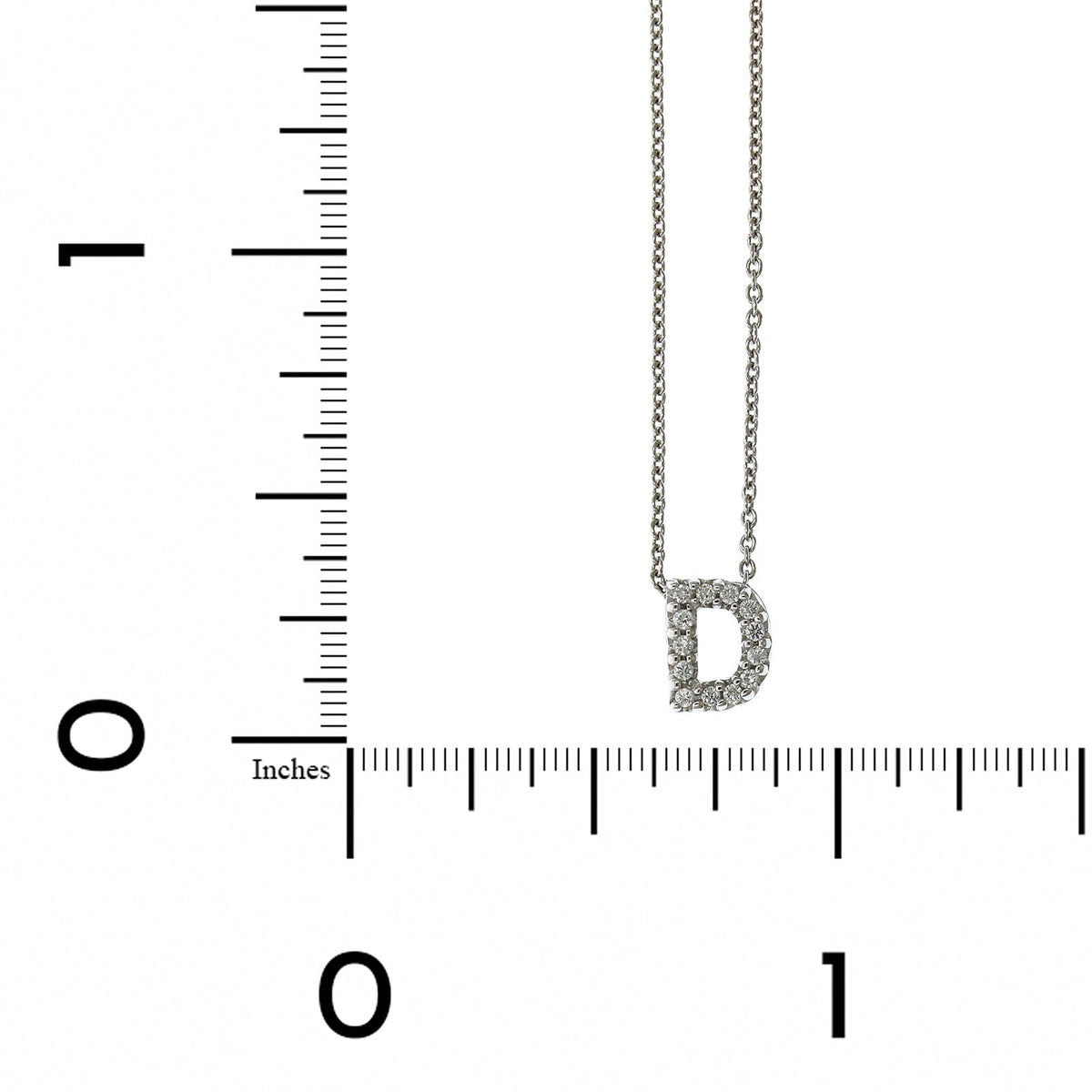 Roberto Coin 18K White Gold "D" Initial Diamond Necklace