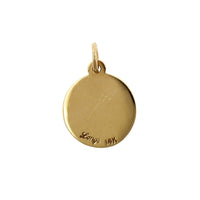 14K Yellow Gold "F" Diamond Disc Pendant Only