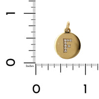 14K Yellow Gold "F" Diamond Disc Pendant Only