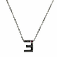 Roberto Coin 18K White Gold "E" Initial Diamond Necklace
