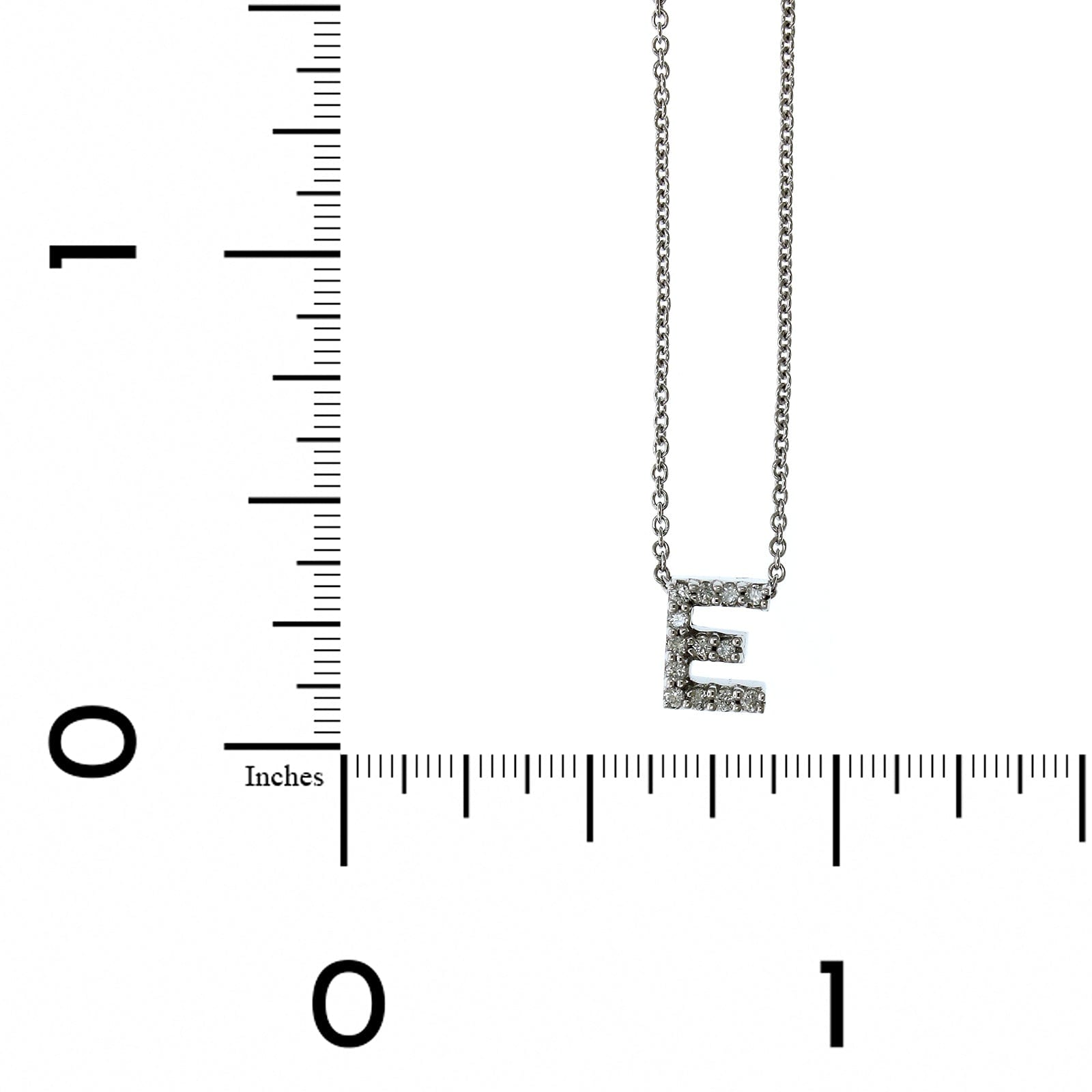 Roberto Coin 18K White Gold "E" Initial Diamond Necklace